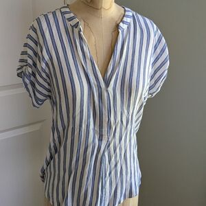 H&M Blue and White Striped Top